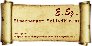 Eisenberger Szilvánusz névjegykártya